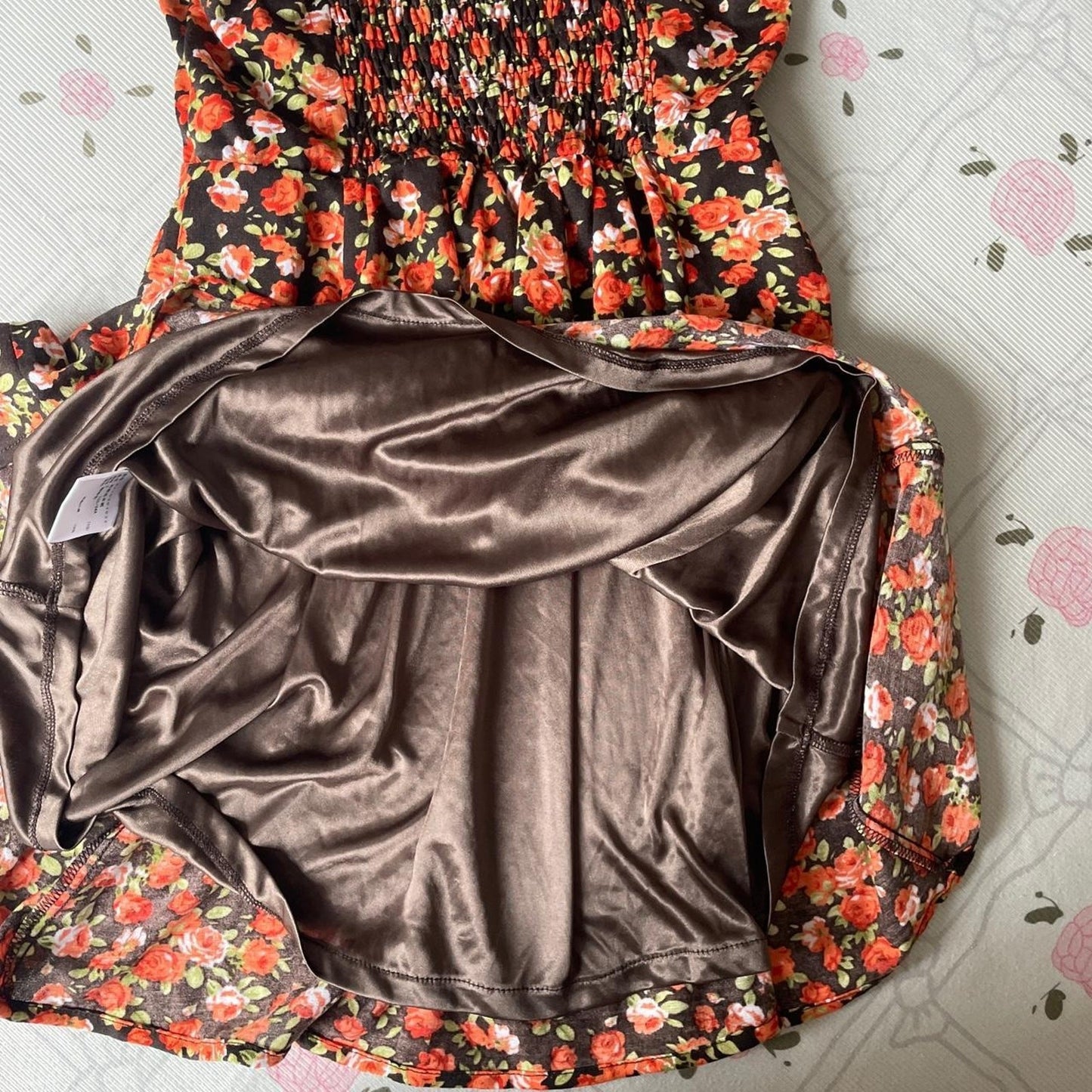 Japanese vintage Olive des Olive floral dress with shirred back6