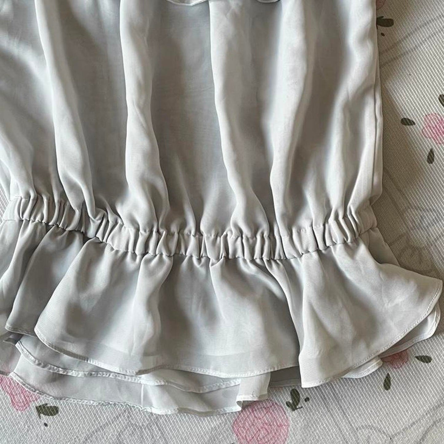 Shirred Off-Shoulder Ruffle Top – Japan Vintage4