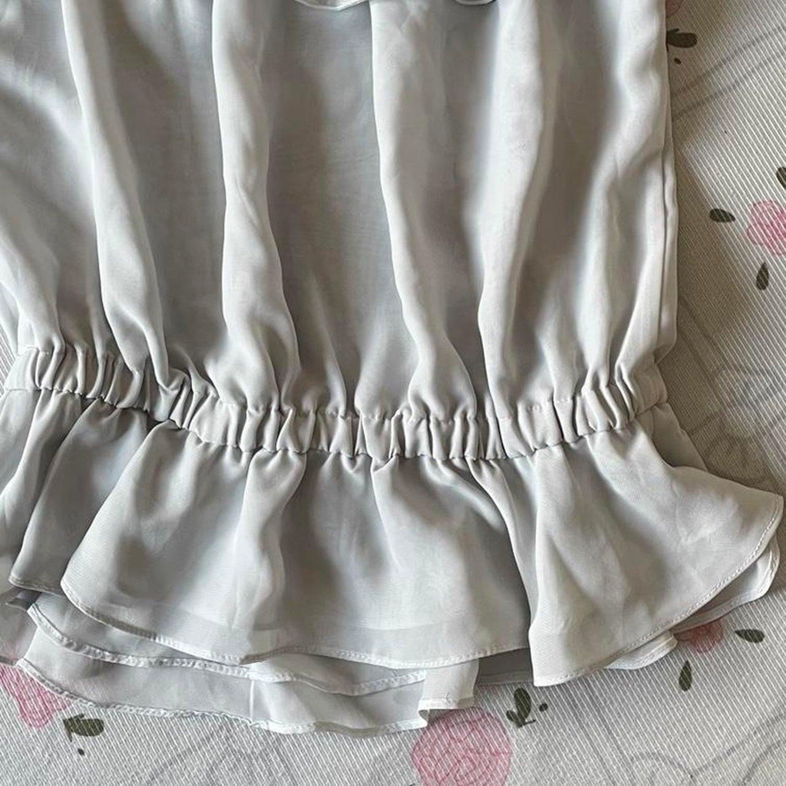 Shirred Off-Shoulder Ruffle Top – Japan Vintage4