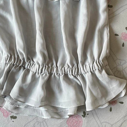 Shirred Off-Shoulder Ruffle Top – Japan Vintage4