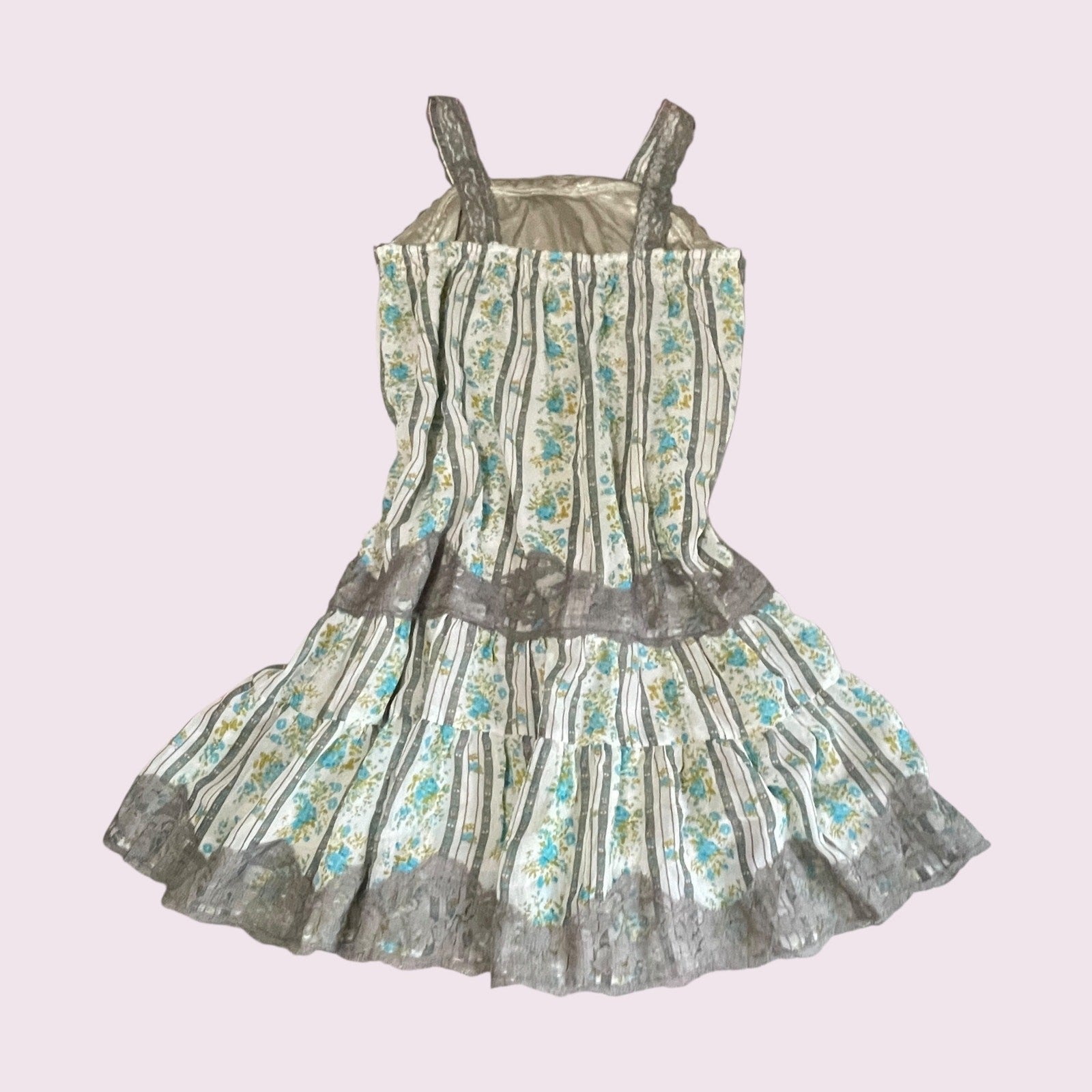 Axes Femme Stripe Floral Lace Mini Dress1