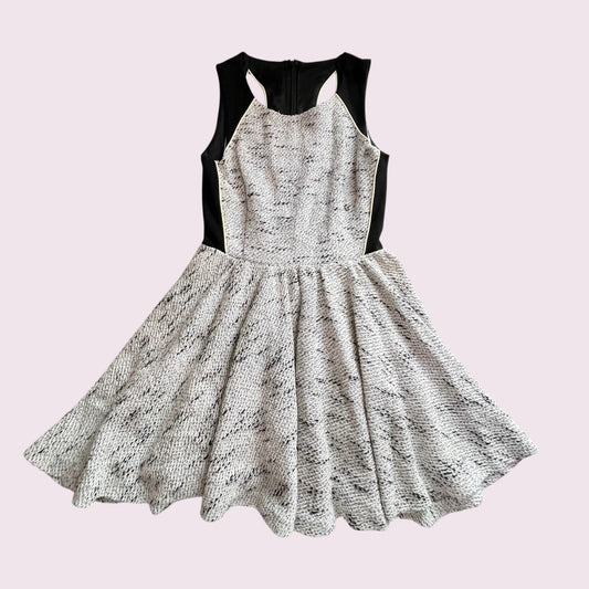 Snidel monochrome fit & flare dress with textured fabric0
