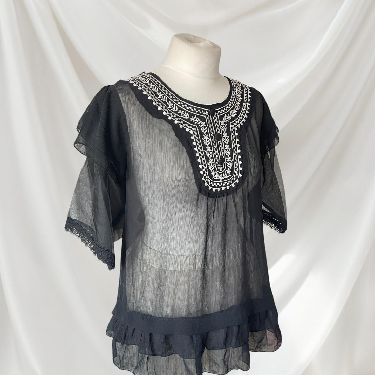 y2k sheer embroidered layered vintage top – Japan vintage5