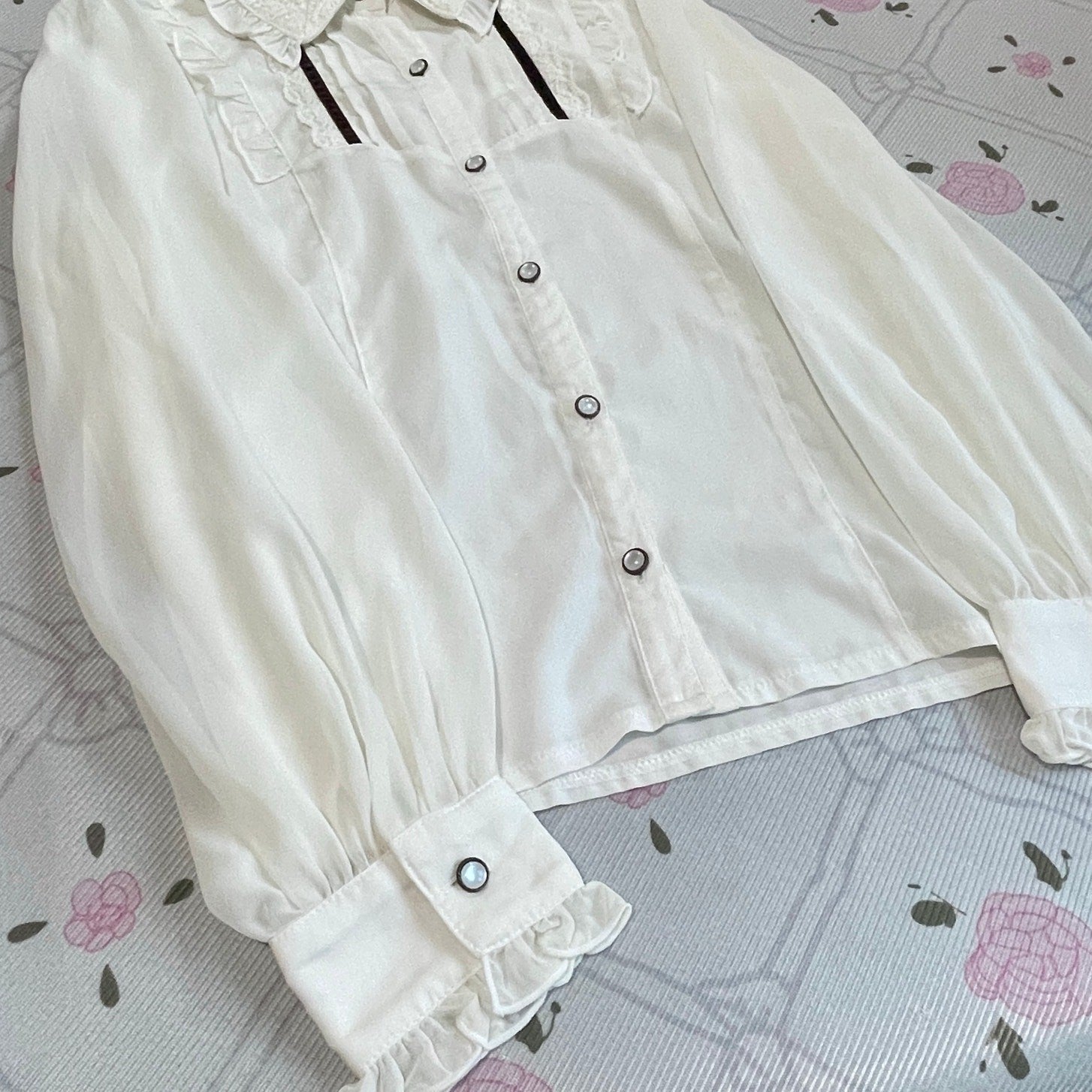 Axes Femme Romantic Victorian Lace Blouse Victorian Ruffle J-Fashion Mori Kei3