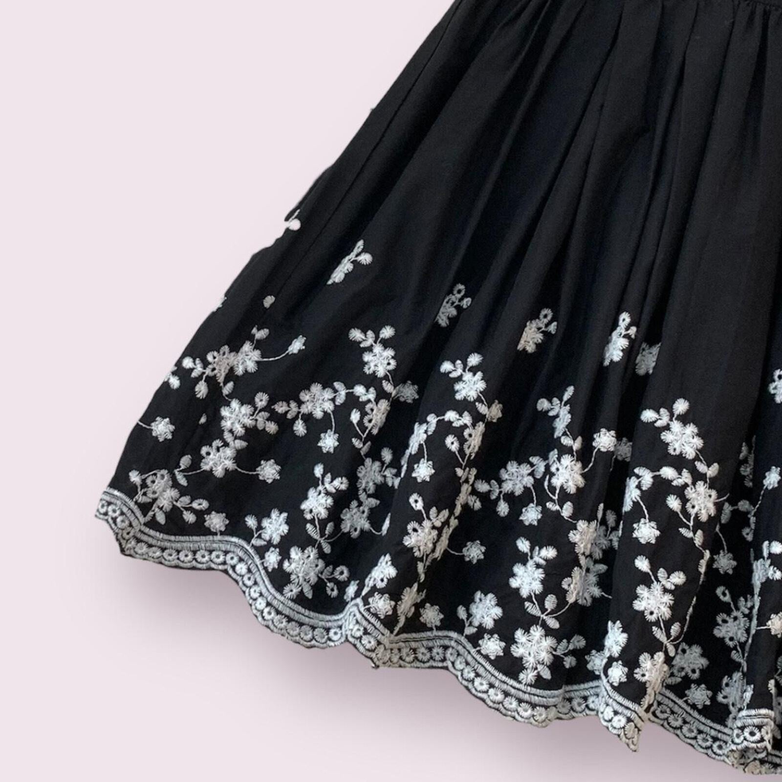 Mini dress in black with floral embroidery detail4