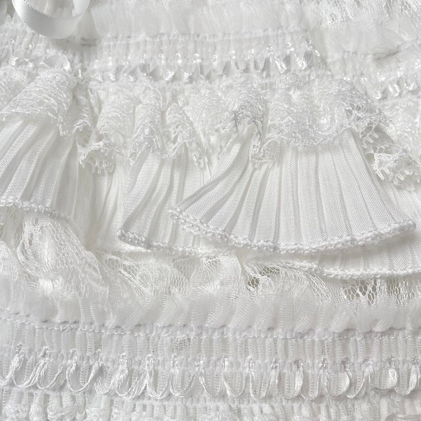 Layered lace ruffle mini skirt/ skort with ribbon bow details fit XS/S6