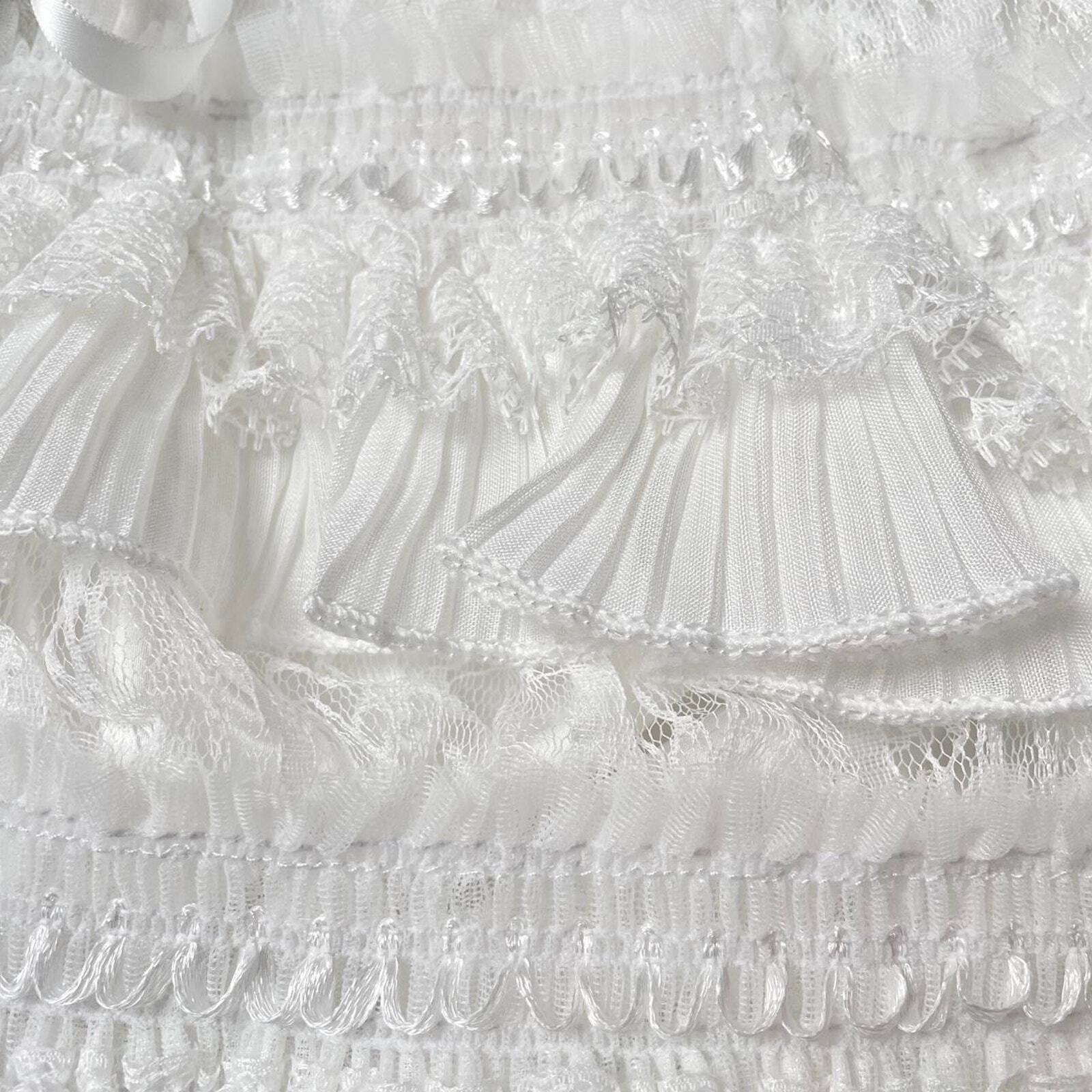 Layered lace ruffle mini skirt/ skort with ribbon bow details fit XS/S6