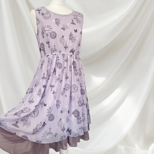 Axes Femme pink dress with beautiful print from Japan0