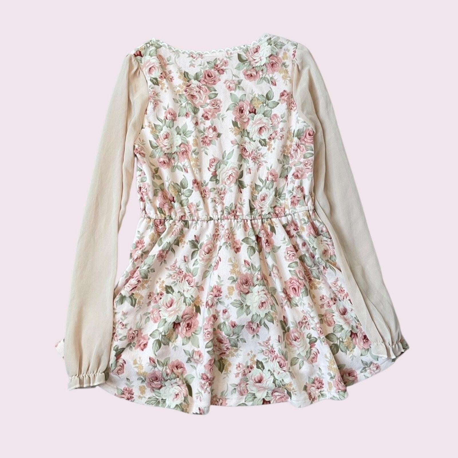 Liz Lisa floral high-low tunic babydoll top 1