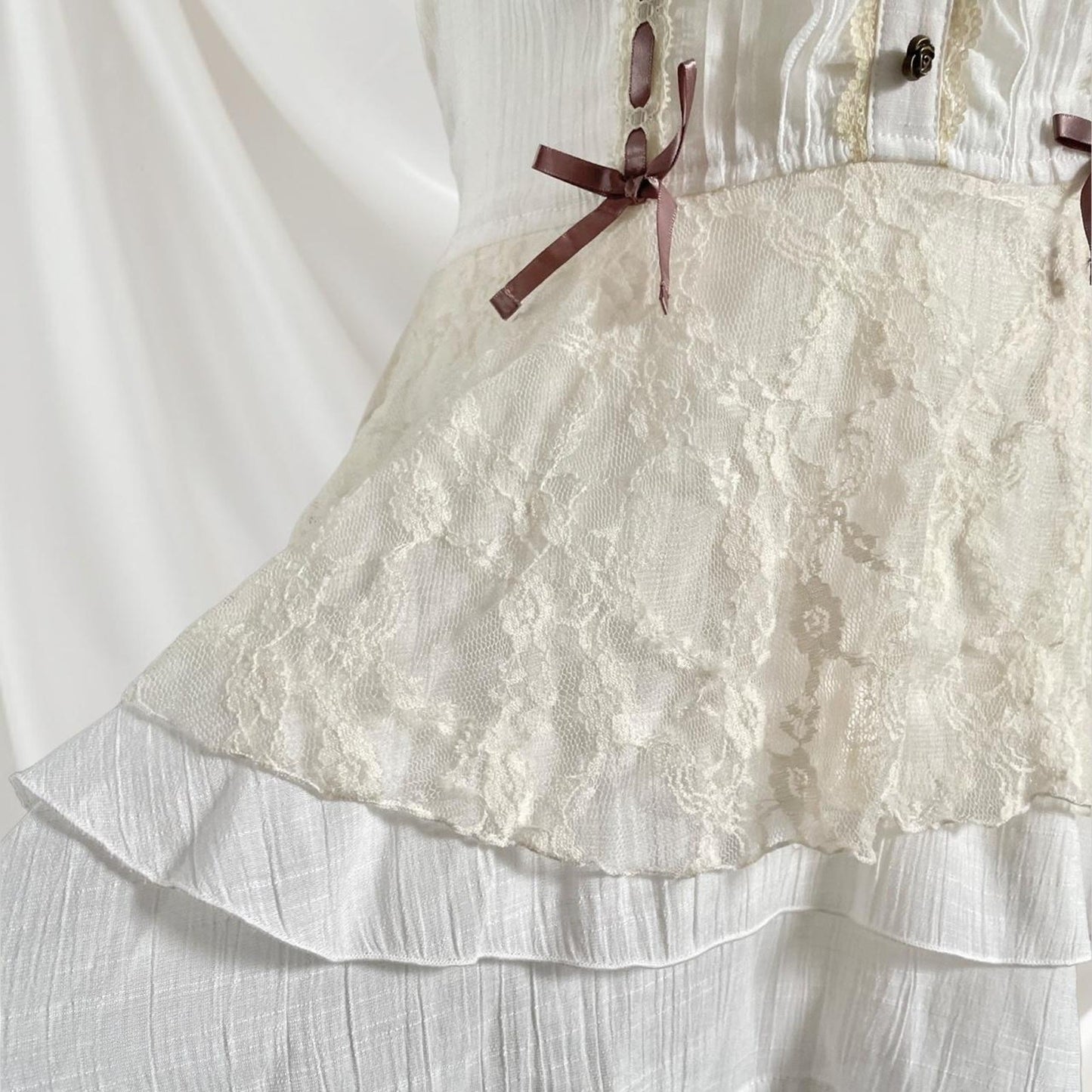 Axes Femme rare milkmaid mini dress with laceup and tieback detailing Japanese3