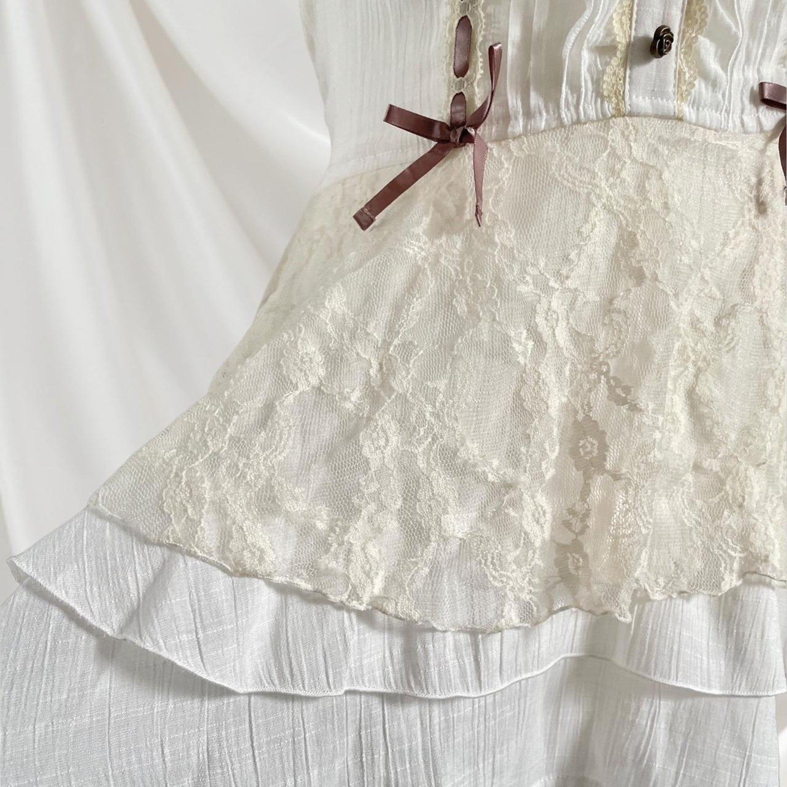 Axes Femme rare milkmaid mini dress with laceup and tieback detailing Japanese3