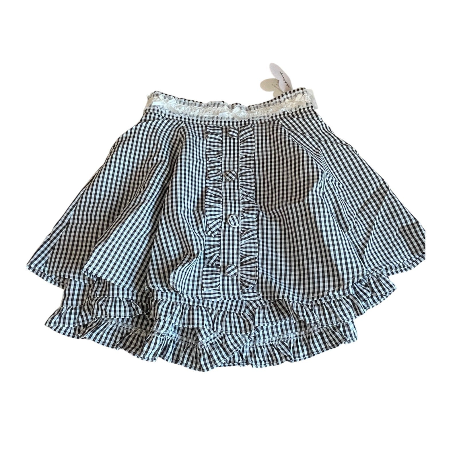 Ank Rouge Black & White Gingham Ruffle Skort Kawaii J-fashion0