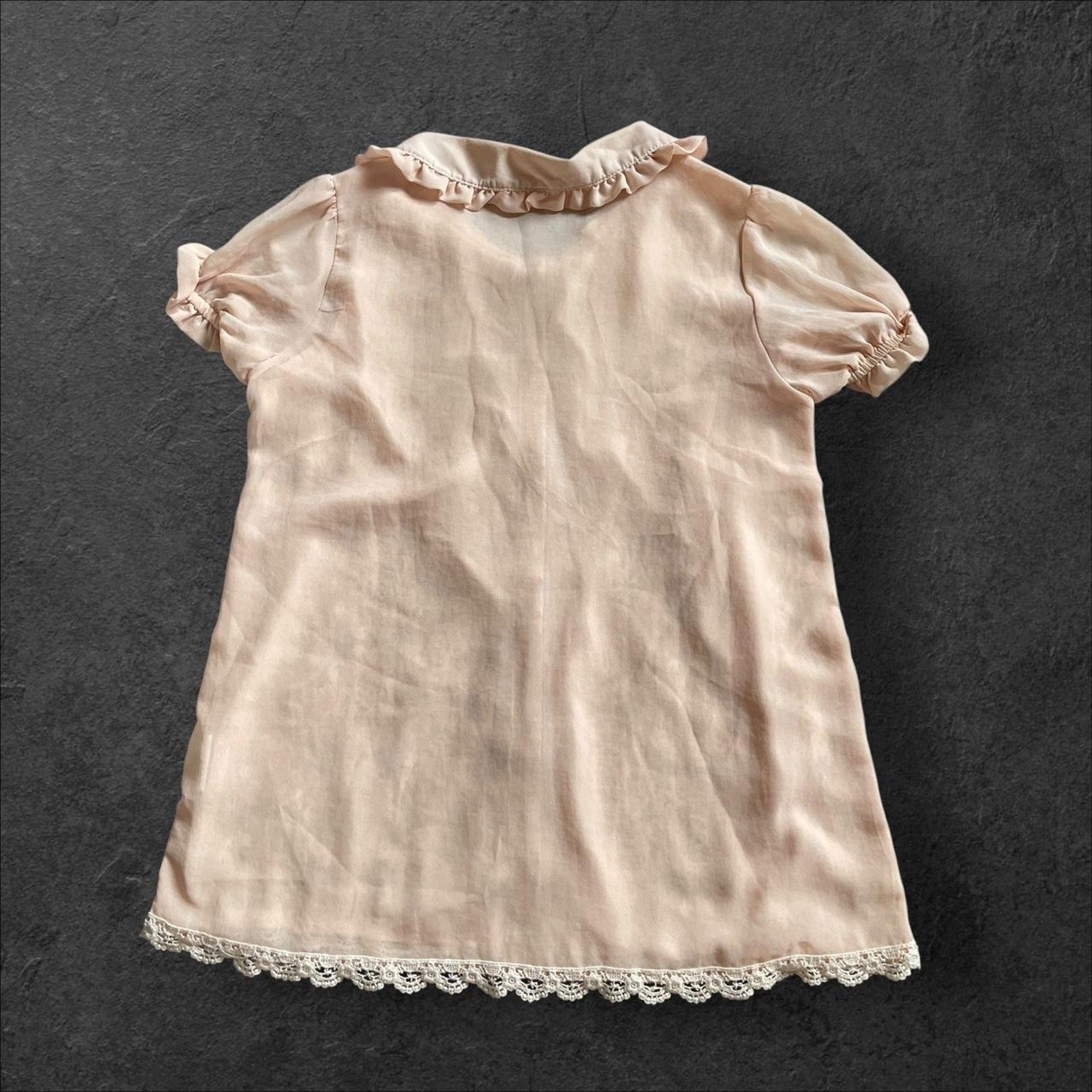 Liz Lisa lace overlay puff sleeve blouse – kawaii gyaru top1