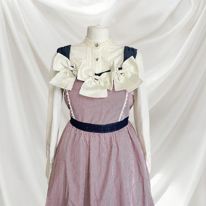 Axes Femme striped dress with statement bows 3