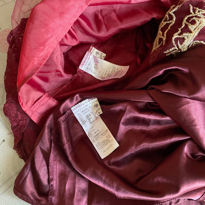 Axes Femme Burgundy Lolita Dress with a Separate Matching Petticoat7