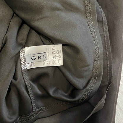 GRL black oversized bow blouse – sheer puff sleeves, pearl detail6