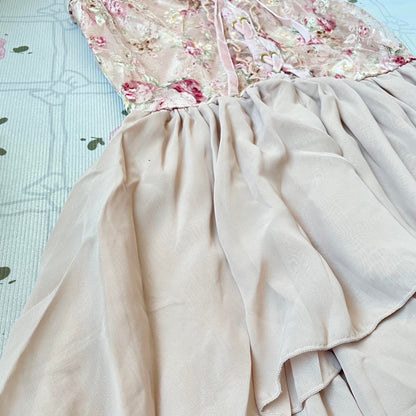 Floral satin collared vintage blouse dress3