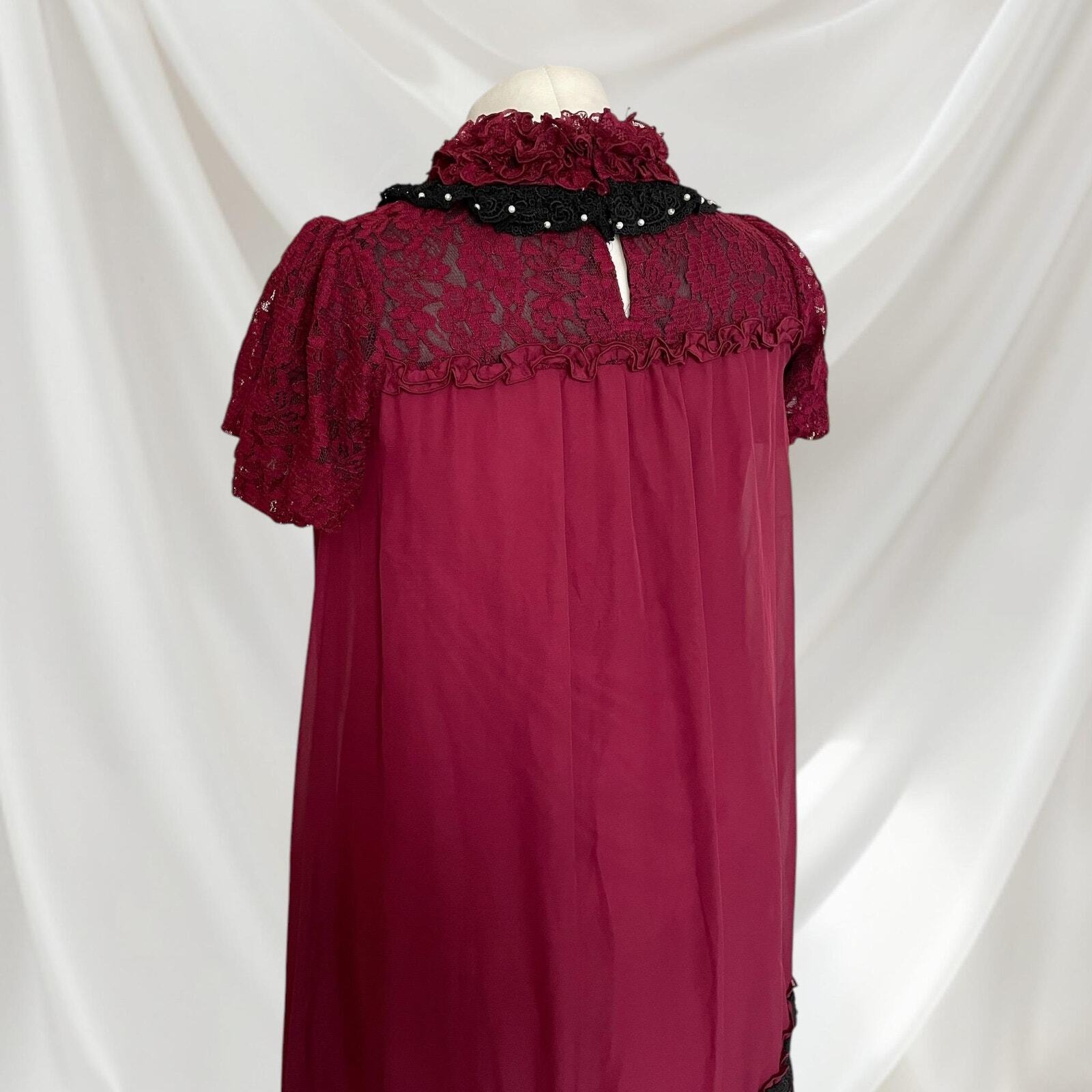 Axes femme burgundy lace dress - elegant gothic Lolita formal gown prom dress4