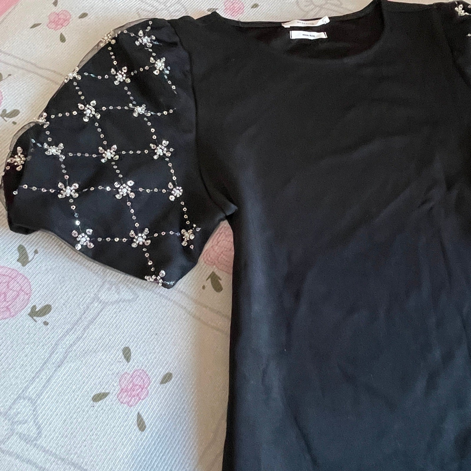 Black Puff Sleeve Top Kawaii Dolly Blouse2