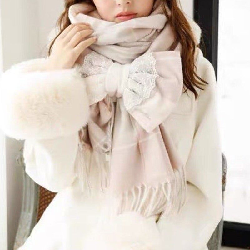Liz Lisa Check Scarf with Detachable Bow – Himekaji / Sweet Lolita Style5