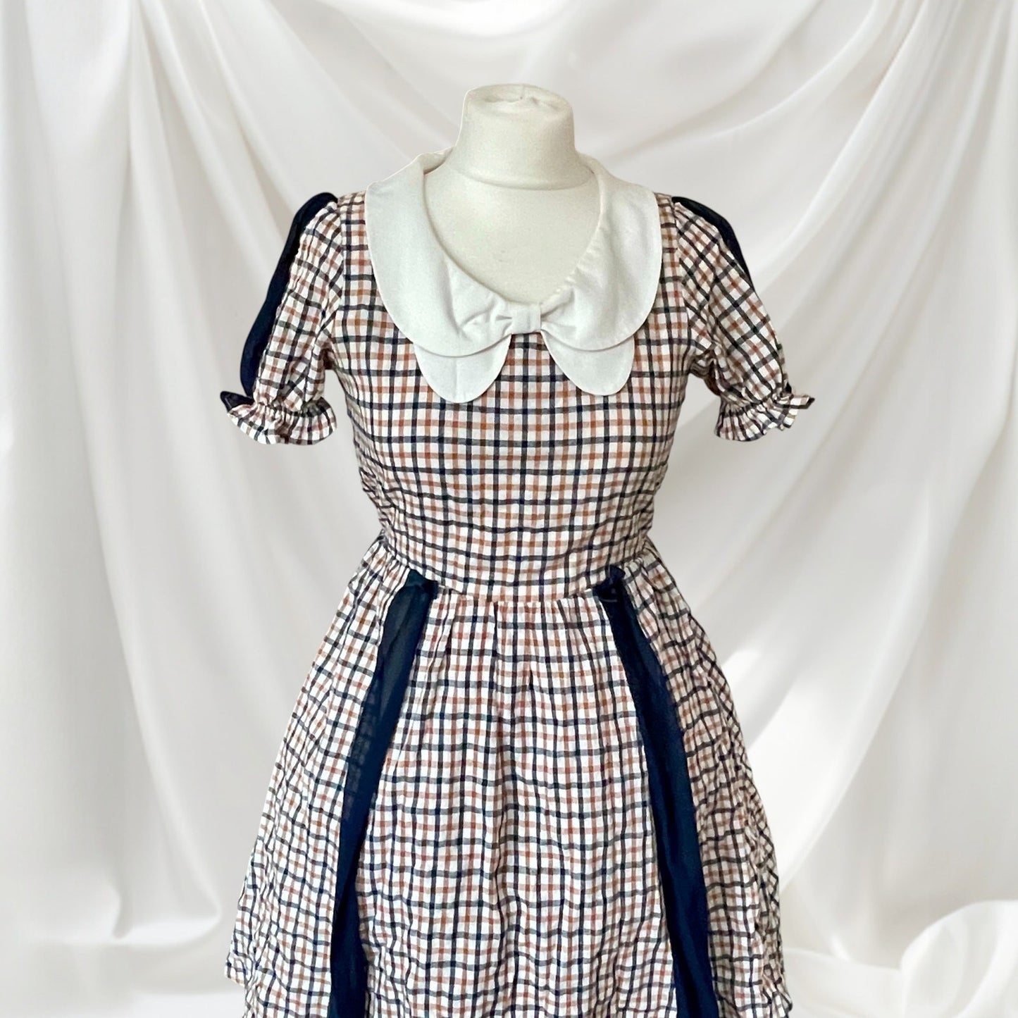 Axes Femme Academic Check Dress Peter Pan Collar Girly1
