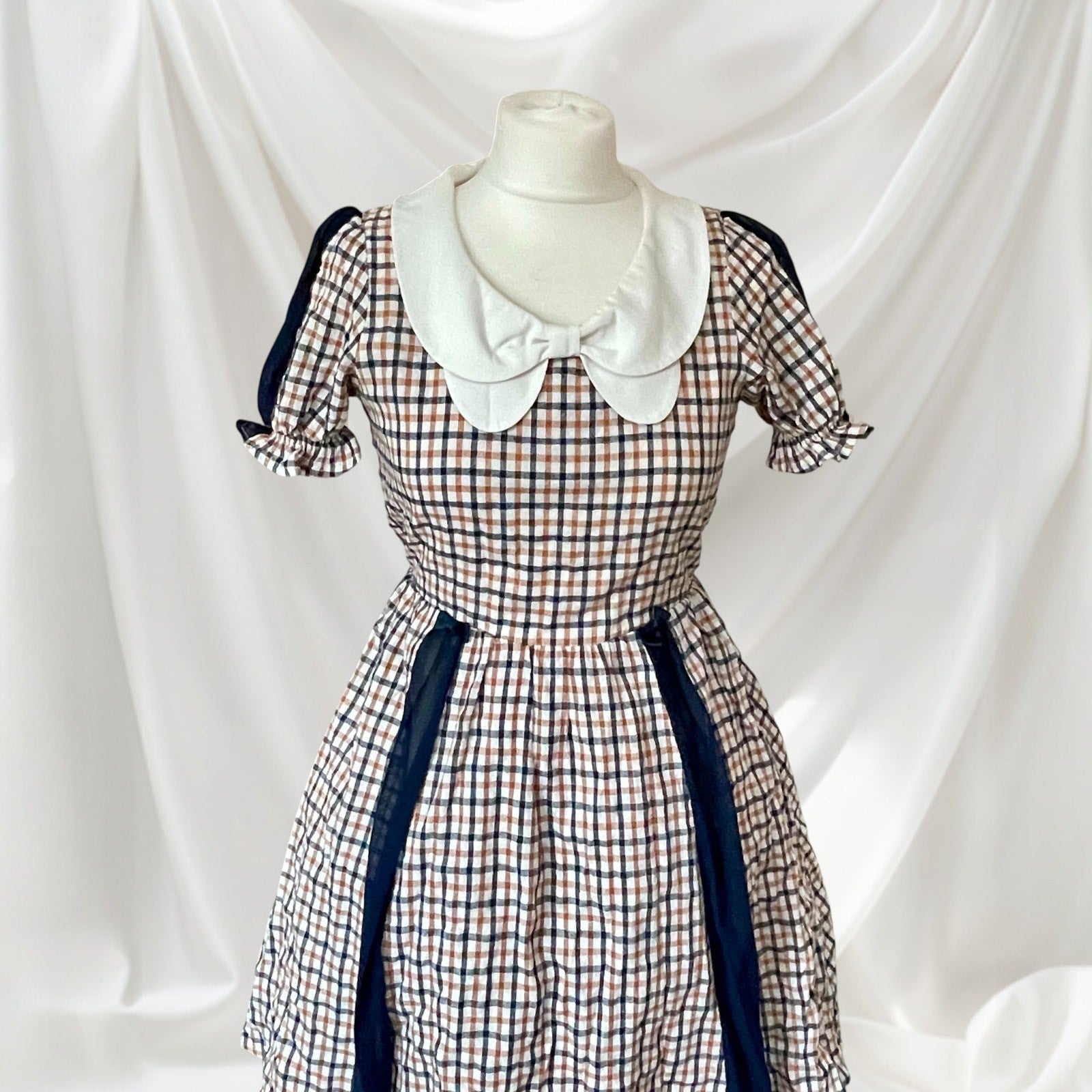Axes Femme Academic Check Dress Peter Pan Collar Girly1