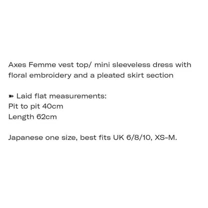 Axes Femme vest top/ mini sleeveless dress with embroidery and a pleated skirt 4
