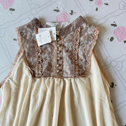 Axes Femme chiffon lace tunic top – bnwt Japan brand2