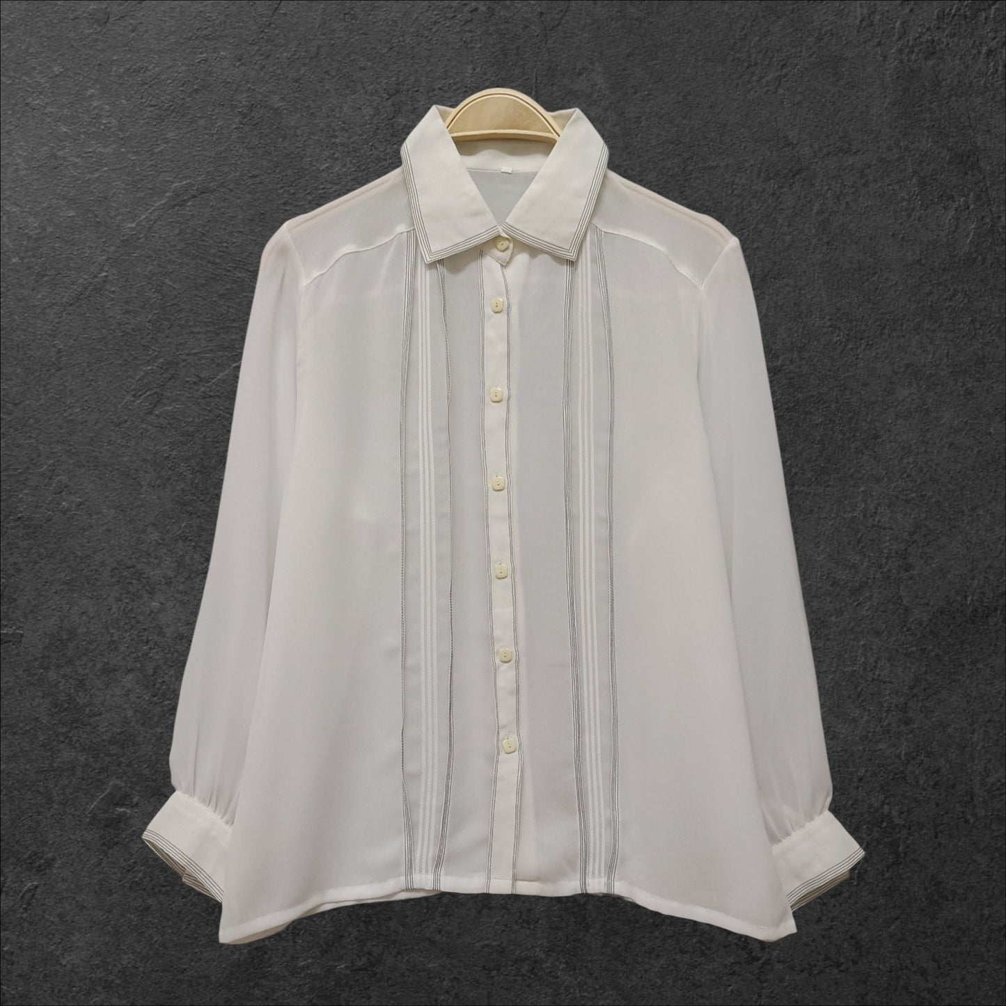 Japanese vintage sheer white blouse0