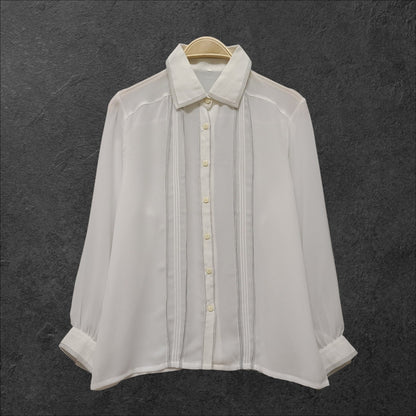 Japanese vintage sheer white blouse0