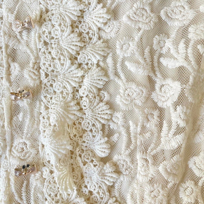 Liz Lisa ivory embroidered lace dress with scalloped hem4