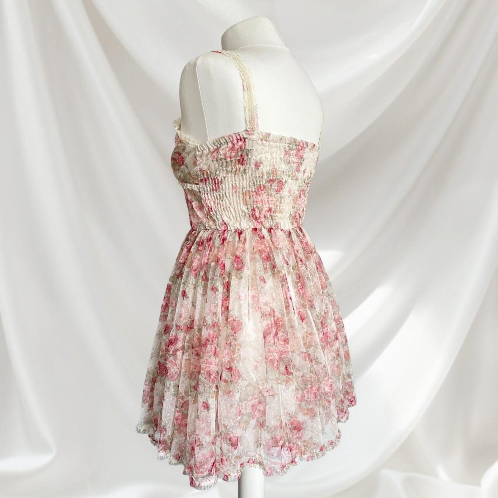 Liz Lisa Gyaru floral lace onesize dress babydoll milkmaid mini dress Japanese 5