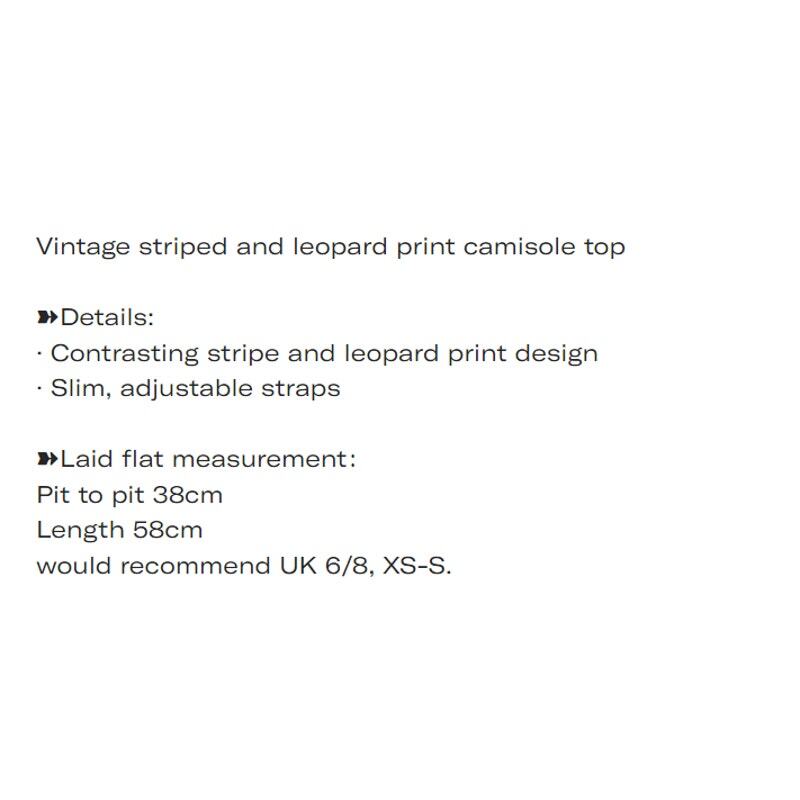 Vintage striped and leopard print camisole top4