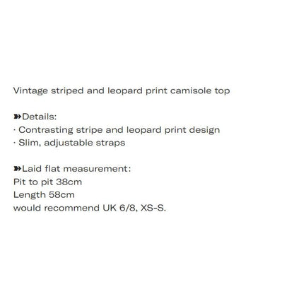 Vintage striped and leopard print camisole top4