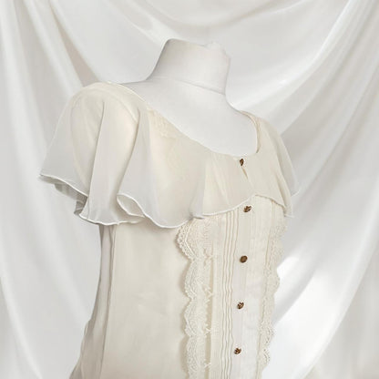 Liz Lisa tunic top / mini dress with delicate lace & ruffled back 3