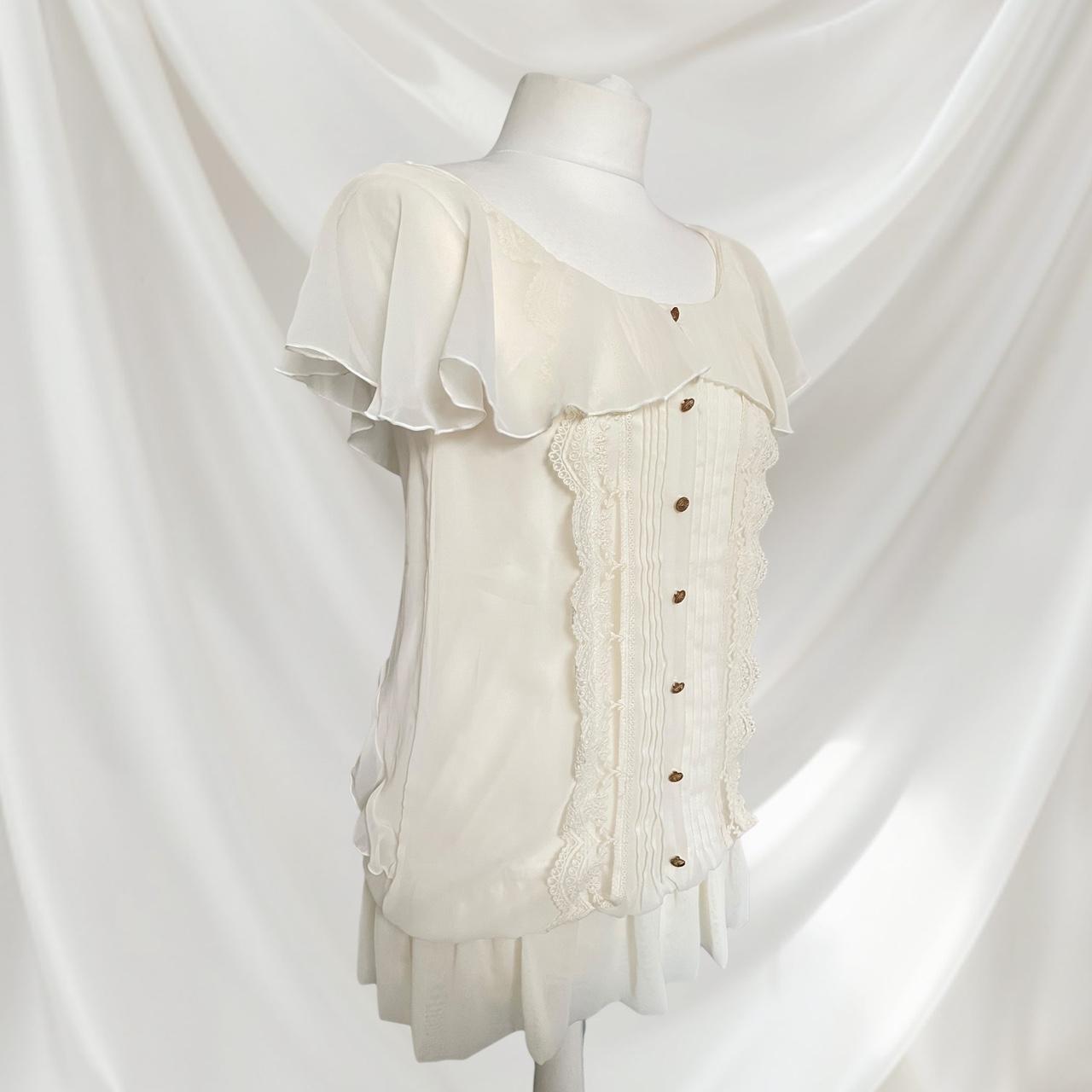 Liz Lisa tunic top / mini dress with delicate lace & ruffled back 2