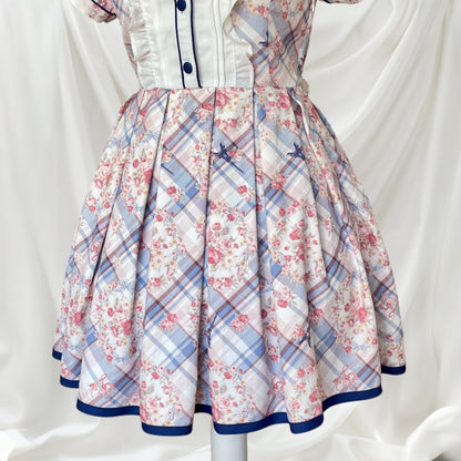 Liz Lisa romantic floral plaid short-sleeve dress3