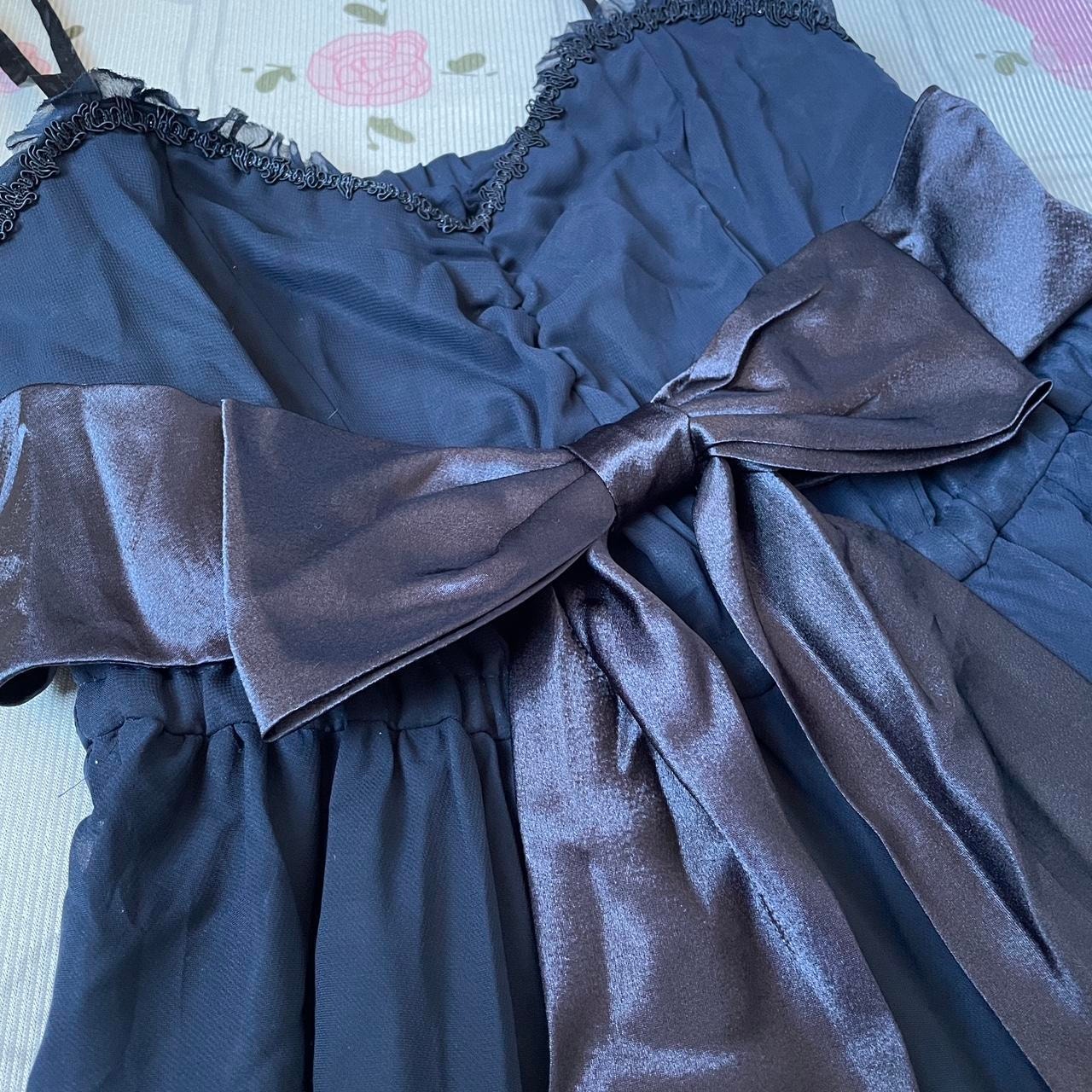 Navy blue sleeveless dress with lace trim – vintage lolita style by axes femme4