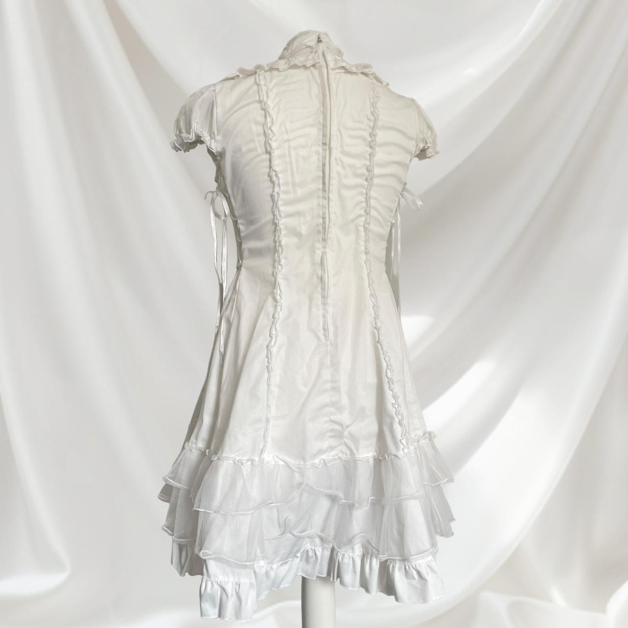 Bodyline white dress with a bow and crosstie detail Japanese brand 100% cotton6