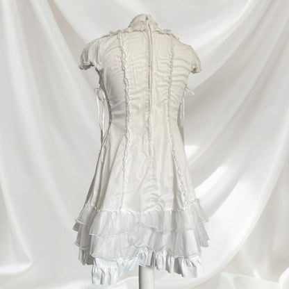 Bodyline white dress with a bow and crosstie detail Japanese brand 100% cotton6