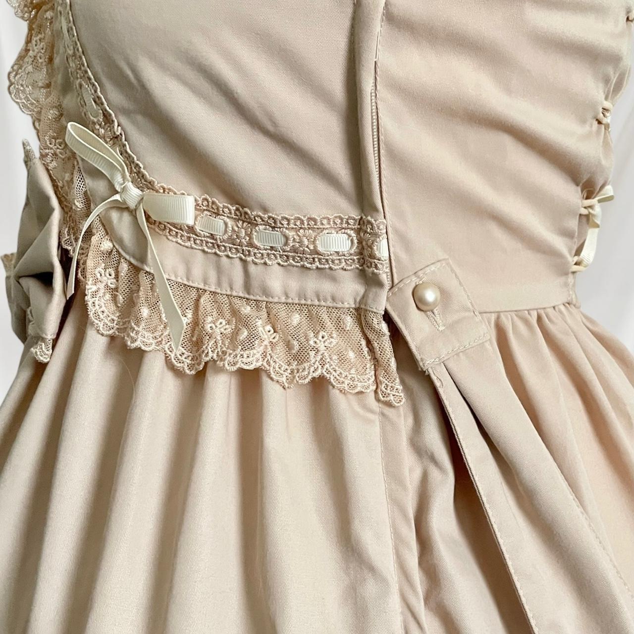 Japanese brand Bodyline lolita ruffle dress with lace, bow and cross-tie detail 3