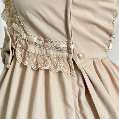 Japanese brand Bodyline lolita ruffle dress with lace, bow and cross-tie detail 3
