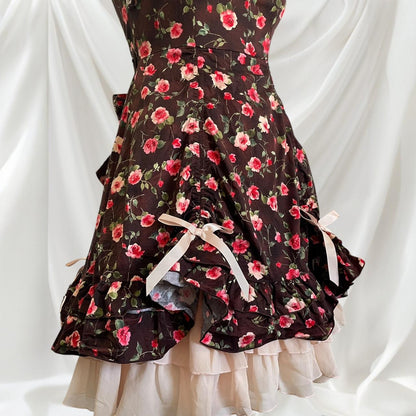 Japanese brand Bodyline Lolita floral dress with lace-up detail4