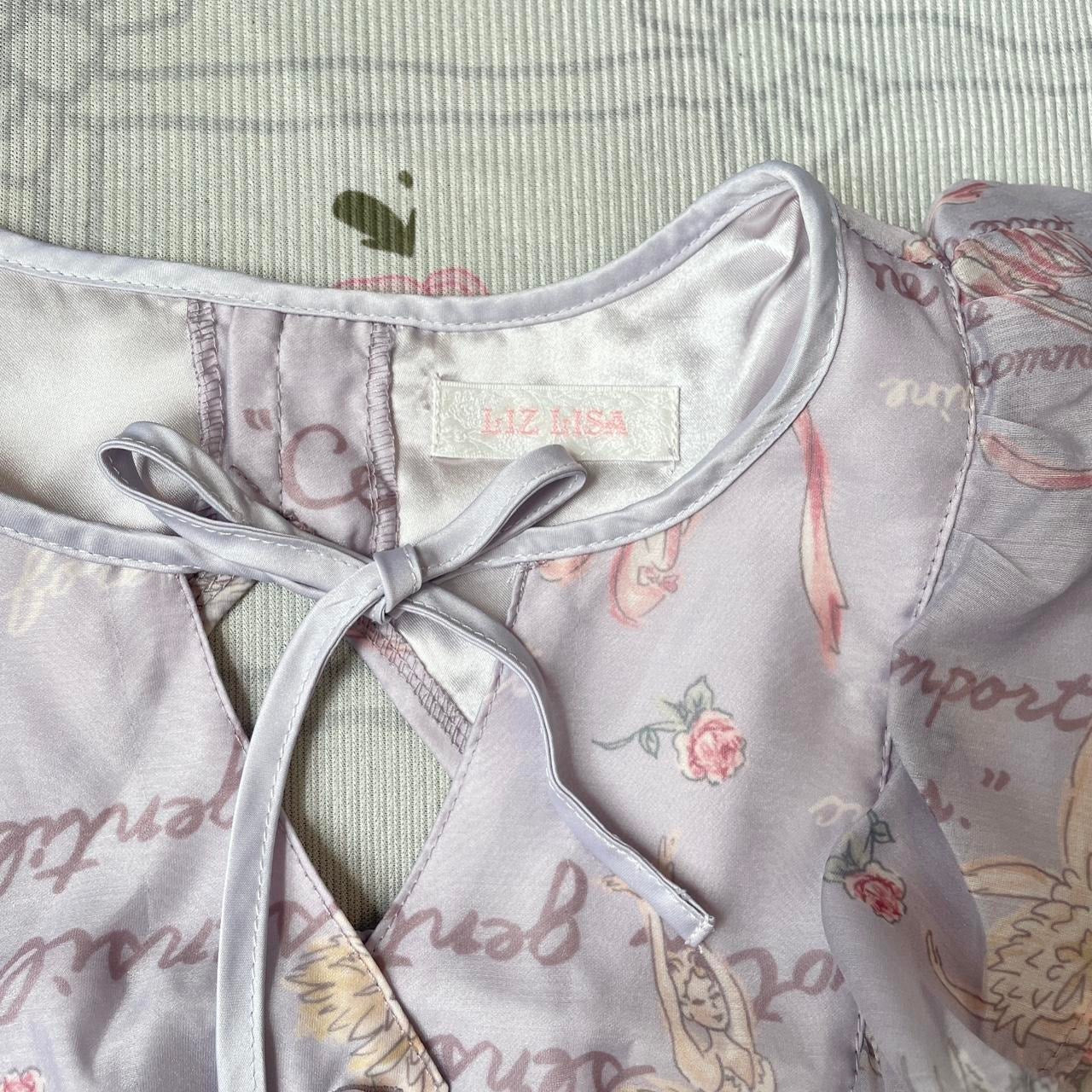 Liz Lisa floral sleeveless blouse with ruffled details - recommend XS4