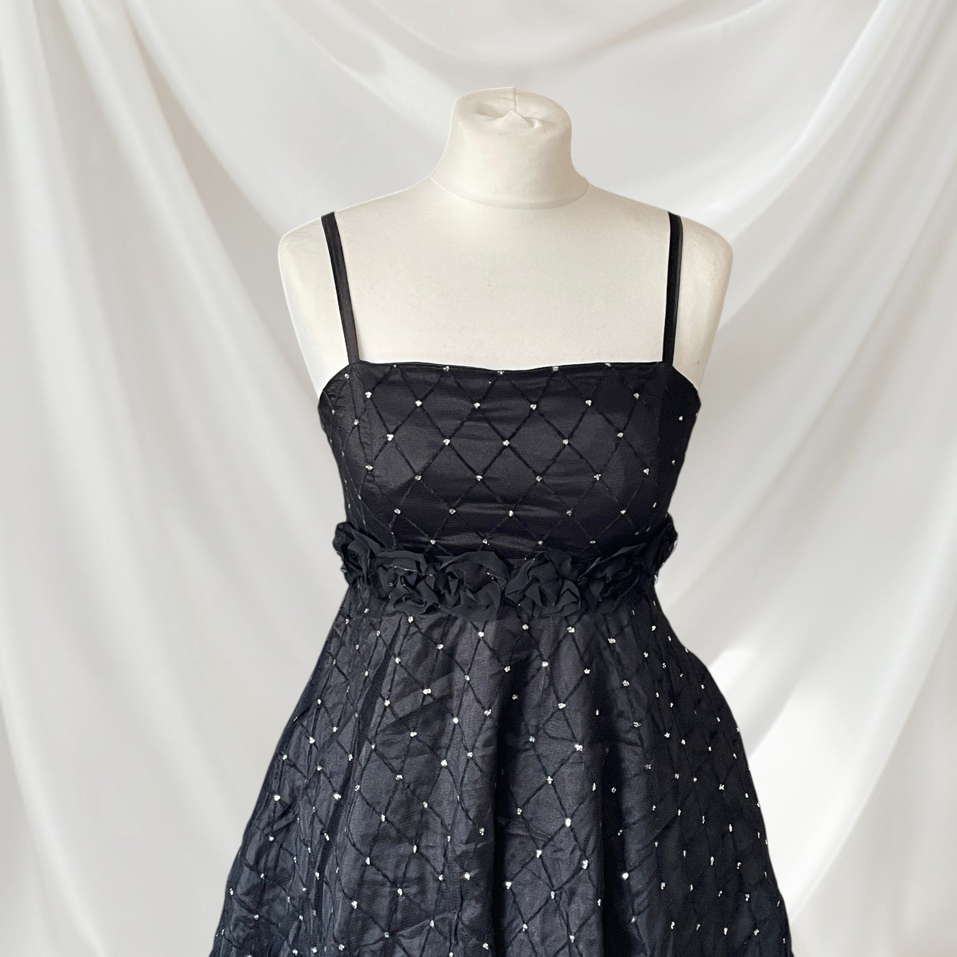Japan vintage black evening dress spaghetti strap party dress3