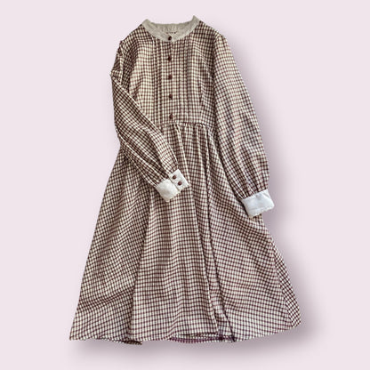  Axes femme checkered midi dress Japanese brand0