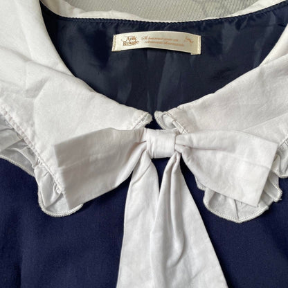 Ank Rouge Navy Sailor Dress with Embroidered Collar2