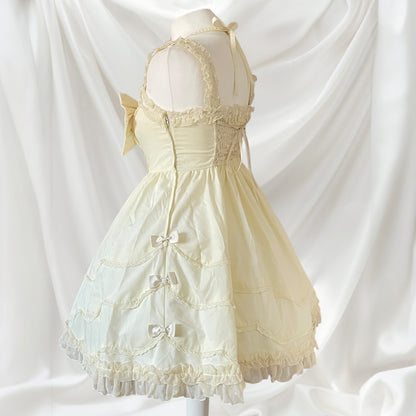 Bodyline sweet lolita cream dress with oversized bow embellishments 1