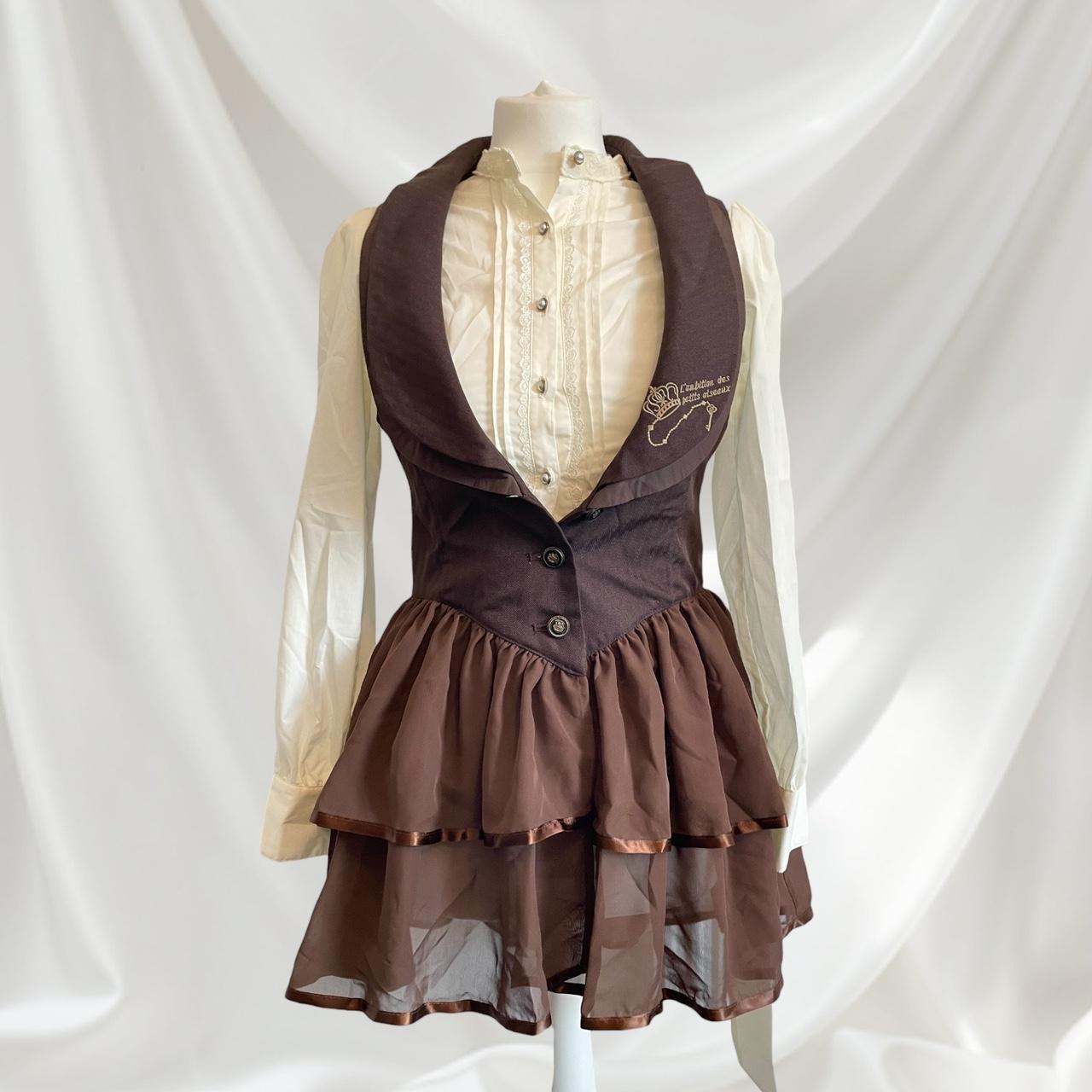 Axes femme dark brown waistcoat with skirt/ one-piece dress0