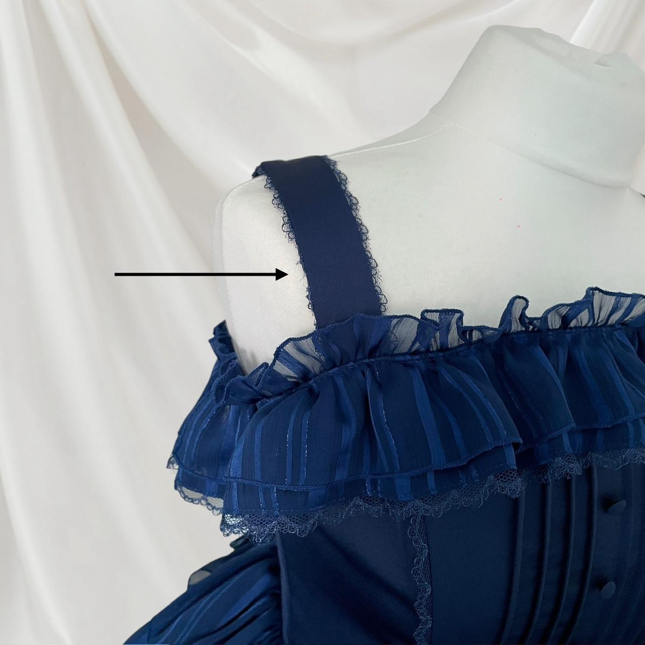 Atelier Pierrot shiny chiffon corset jsk navy tiered lolita dress4